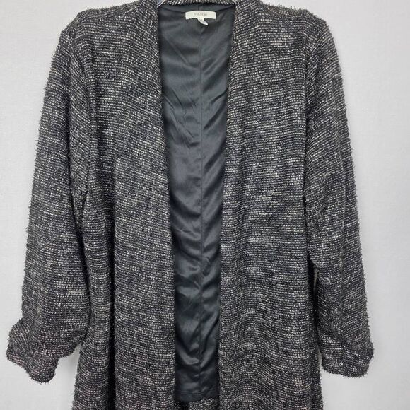 Maurices Boucle Open Front Coatigan Black Gray XL - Picture 3 of 8